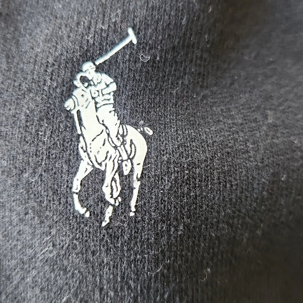 POLO Ralph Lauren Men's Tube Neck Pullover Hoodie Sweatshirt Black White Pony L